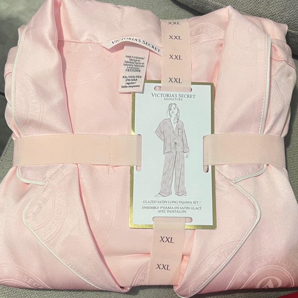 Victoria's Secret Light Pink Satin Pajama Set